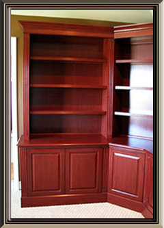 Custom Cherry Library Shelving Builtin