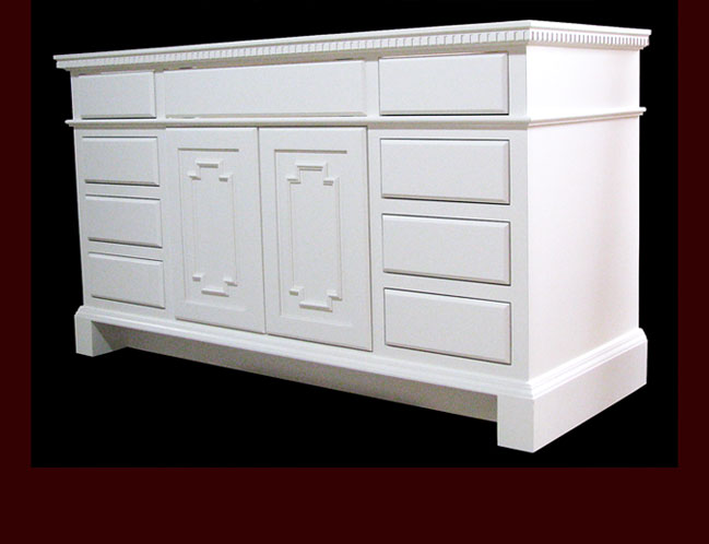 Off-white painted custom vanity
