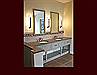 Painted Master Bath Vanity. Flat Panel Inset drawer style.