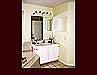 Refinished Master Bath vanity. Painted White Lacquer.