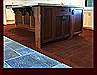 Walnut Kitchen Island with Wilson Art laminated countertop. Chamfered corner detail.